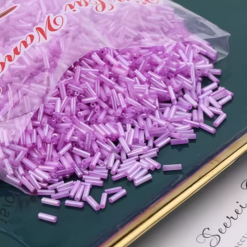360pcs Cream Colored Glass Tube Beads for DIY Jewelry Making